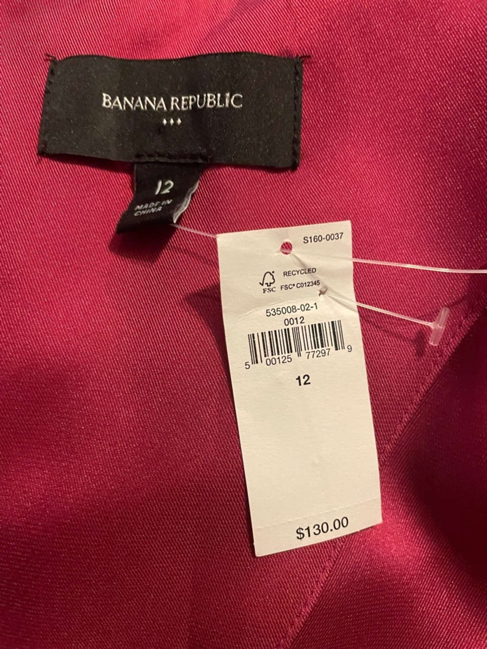 Banana Republic Satin Column Midi Dress Size 12 Berry Long Sleeve Cocktail - Picture 8 of 10